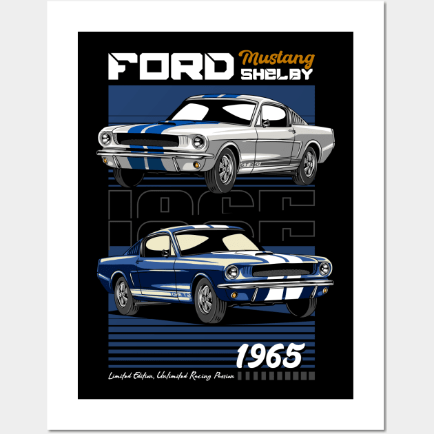 Vintage V8 GT350 Car Wall Art by milatees